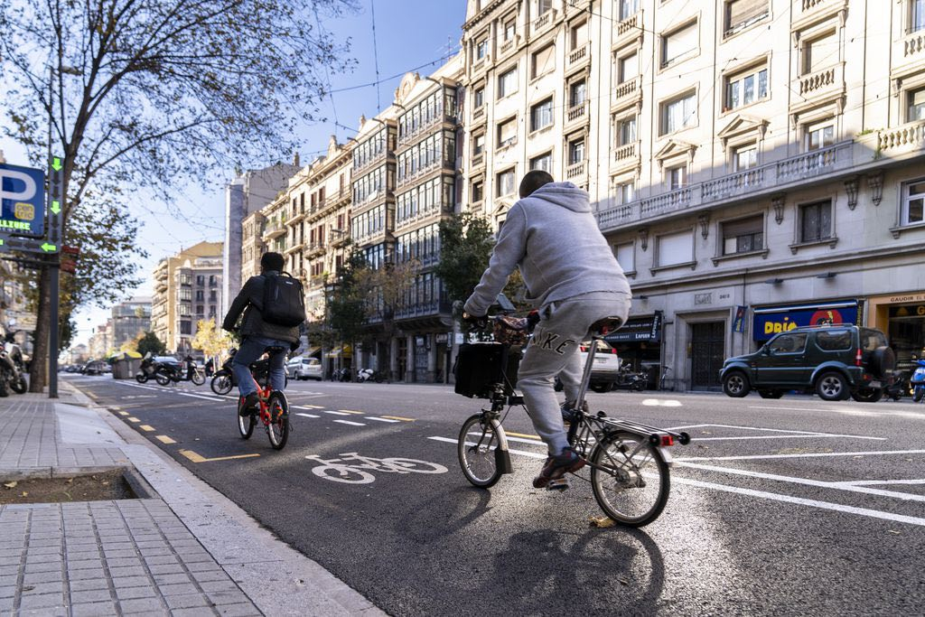 Image showing a cyclist on a foldable bike